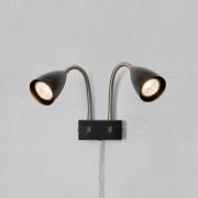 Markslöjd Wandleuchte Ciro, schwarz, Metall, Stecker, GU10