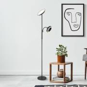 LED-Stehlampe Davyd, schwarz, 178 cm, Leselicht, Ventilator