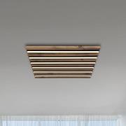 LED-Deckenlampe Hayden, Länge 45 cm, schwarz/holz dunkel