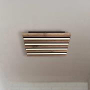 LED-Deckenlampe Hayden, Länge 30 cm, schwarz/holz dunkel