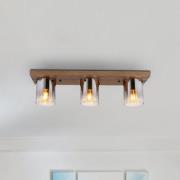 Deckenleuchte Underwood, Länge 71 cm, braun/rauchgrau, MDF