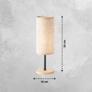 Tischleuchte Parma, beige, Leinen/Holz, 30 cm hoch, E14