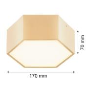 LED-Deckenleuchte Libre, goldfarben, Stahl, 3.000 K