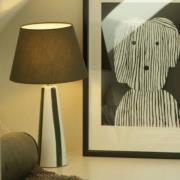 PR Home Tischlampe Leya, grün/weiß, Höhe 54 cm, Metall/Stoff