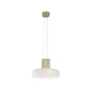 LED-Pendelleuchte Lunar, weiß/gold, Glas, CCT, dimmbar