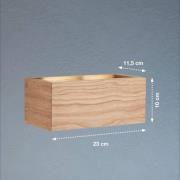 LED-Wandlampe Shine-Wood, Eiche/schwarz, Breite 23 cm, Holz