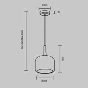 Maytoni LED-Hängeleuchte Spirito, rauchgrau, Glas, Ø 26 cm
