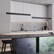 Maytoni LED-Hängeleuchte Ephoria, schwarz, Alu, Länge 116 cm