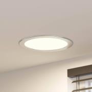 Prios LED-Einbaulampe Cadance, silber, 24 cm, CCT, IP44
