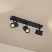 Lindby Deckenspots Kardis, dunkelgrau, 3-flg., Metall, GU10