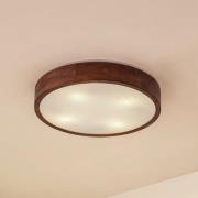 Lindby Deckenleuchte Tanju, Ø 50cm, Walnussholz, 4-flg., E27