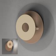 LED-Wandleuchte Hennes, greige/sandfarben, Ø 18 cm, Metall