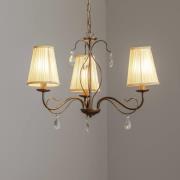 Kronleuchter Delia, bronzefarben, 3-flammig, Ø 60 cm