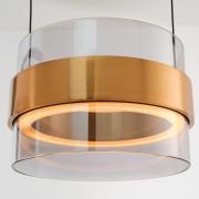 LED-Hängelampe Inside, messingfarben/rauchgrau, Ø 22 cm