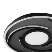 LED-Deckenlampe Hardy, Ø 35 cm, schwarz matt, Metall/Stoff