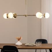 Hängeleuchte Trento, schwarz, Glas, 6-flammig, G9