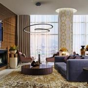 LED-Hängeleuchte Looping, schwarz. Metall, Alu. Ø 97 cm