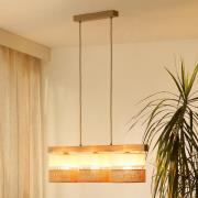 Hängeleuchte Treeon, 3-flammig, Holz, Jute, naturfarben/ecru