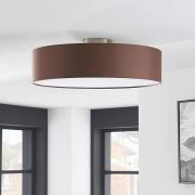Lindby Deckenleuchte Sebatin, Ø 50 cm, hellbraun, Stoff, E27