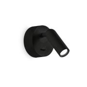 Ideal Lux LED-Wandstrahler Bean, Ø 7 cm, schwarz Metall/Glas