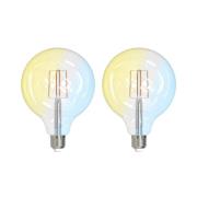 LUUMR Smart LED E27 G125 7W ZigBee Tuya Hue 2er-Set