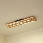Lindby LED-Deckenleuchte Madero, Kiefernholz, 90 cm x 20 cm
