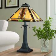 Tischleuchte Navajo, Tiffany-Stil, Stahl, Glas, mehrfarbig