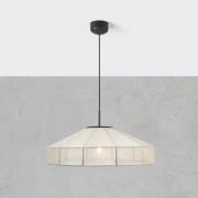 Hängelampe Alia, beigefarben/schwarz, Ø 57 cm, Stoff/Metall