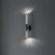Wandleuchte Sopel Lux, 2-flammig, schwarz/silber, Höhe 38 cm