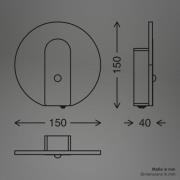 LED-Akku-Wandlampe Taro, schwarz matt, Ø 15 cm, Sensor
