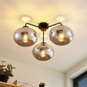 Lindby Deckenleuchte Navidia, Ø 67 cm, schwarz, Rauchglas