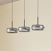 Lucande LED-Hängeleuchte Martis, schwarz, 3-flg., step-dim