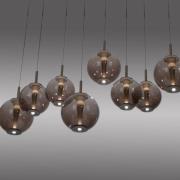 PURE LED-Pendellampe E-Infinity bronze/amber, 198 cm, 10-flg