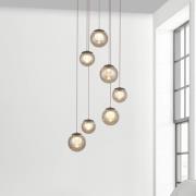 PURE LED-Hängelampe Popup, bronze/amber Ø 40 cm, 7-flg.