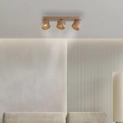 PURE LED-Deckenspot Cup, bronzefarben, 56 cm, Metall, 3-flg.