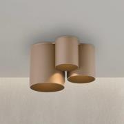 PURE LED-Bad-Deckenlampe Point, bronzefarben, 18 cm, 3-flg.