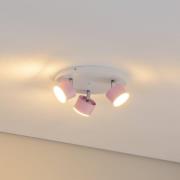 Deckenstrahler Cloudy dreiflammig Rondell rosa