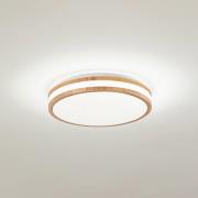 Lindby LED-Deckenlampe Emiva, Ø 39,5 cm, CCT, Holz