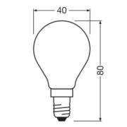 OSRAM LED-Leuchtmittel Tropfen, E14, 3,4 W, matt 2.700 K dim