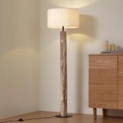 Lucande Stehleuchte Jorvan, creme, Eukalyptus, Leinen