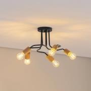 Envostar Joiy Decke 5-flg. verteilt schwarz/holz