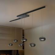 Lucande LED-Hängeleuchte Auro, schwarz, Glas, 6-flammig