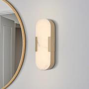 LED-Bad-Wandlampe Opaline Höhe 35 cm goldfarben Metall/Resin