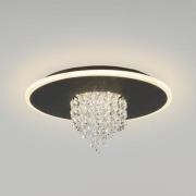 LED-Deckenleuchte Deluge, schwarz, Ø 32 cm, Metall/Acryl
