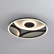 LED-Deckenlampe Zendisc, Motiv Halbkreis, Ø 39 cm, schwarz