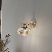 Wandleuchte Rolan, messingfarben, Ø 19 cm, Höhe 21 cm, Glas