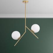 Hängeleuchte Dolunay, 43 cm lang, 2-flammig, goldfarben, E27