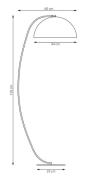 Stehlampe Arcos, schwarz, Höhe 150 cm, Metall
