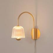 Nuura LED-Wandlampe Asteea, Breite 16 cm, messingfarben/klar