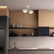 Deckenleuchte Mado, beige, 2-flammig, Höhe 24 cm, Stahl/Glas